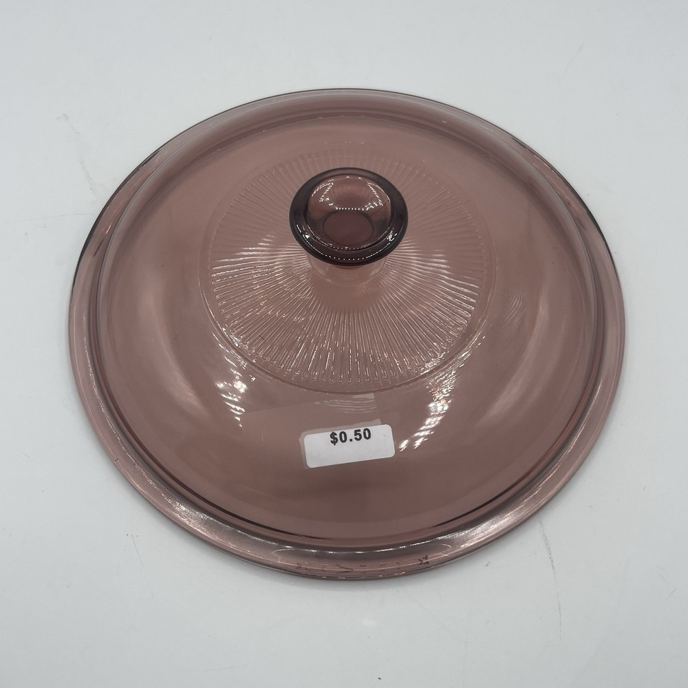 Pyrex V-1.5-C Glass Replacement 7.25" LID ONLY-Fits 1.5 Liter Saucepan CRANBERRY